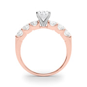 Elegant Single Row Prong Set Diamond Engagement Ring Semi-Mount, 0.90 Carat Total Weight, SI1-SI2...