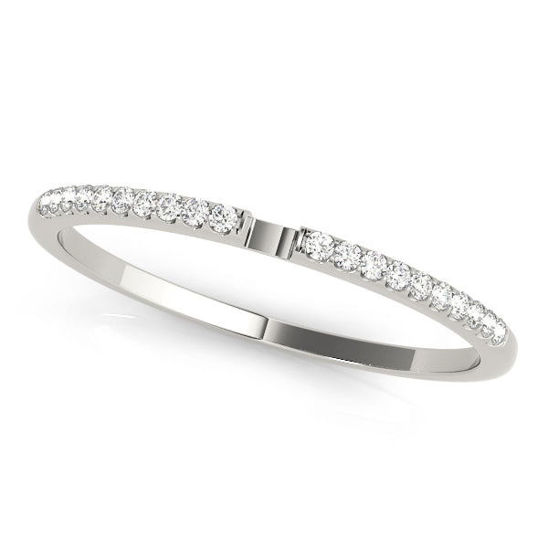 Dainty Diamond Wedding Band with Prong Setting, 1/15 Carat Total Weight, SI1-SI2 G-H Quality