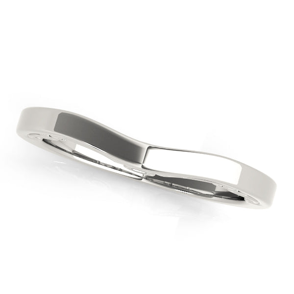 Curved Wedding Band Ring with 1/20 Carat Total Weight Diamonds in SI1-SI2 G-H Quality
