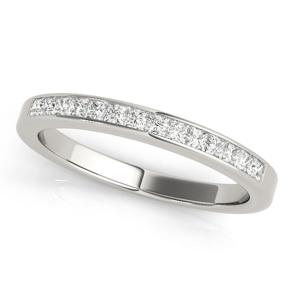 Classic Wedding Band Ring with 1/4 Carat Total Weight Diamonds, SI1-SI2 G-H Quality