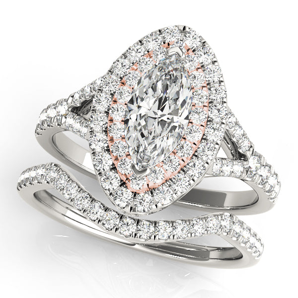 MARQUISE HALO ENGAGEMENT RING - Image 9