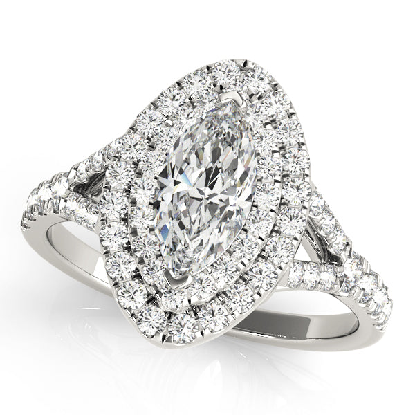 MARQUISE HALO ENGAGEMENT RING - Image 2