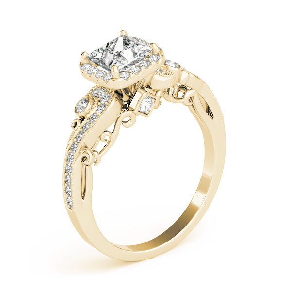 Vintage-Inspired Diamond Engagement Ring Semi-Mount with 1 Carat Total Weight