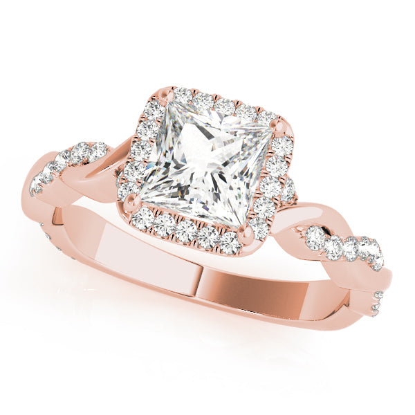 BRAIDED SHANK WITH PRINCESS CUT HALO HEAD - Image 5