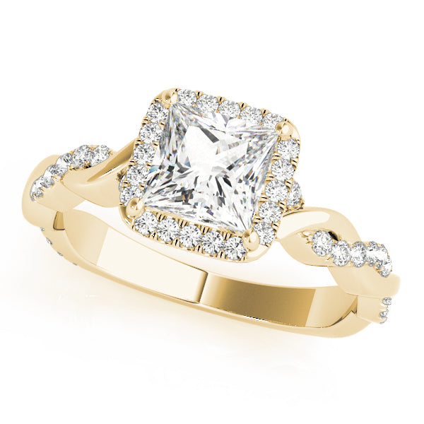 BRAIDED SHANK WITH PRINCESS CUT HALO HEAD - Image 3