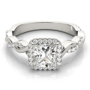 BRAIDED SHANK WITH PRINCESS CUT HALO HEAD - Image 4