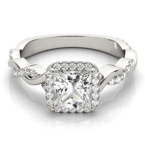 BRAIDED SHANK WITH PRINCESS CUT HALO HEAD - Image 4