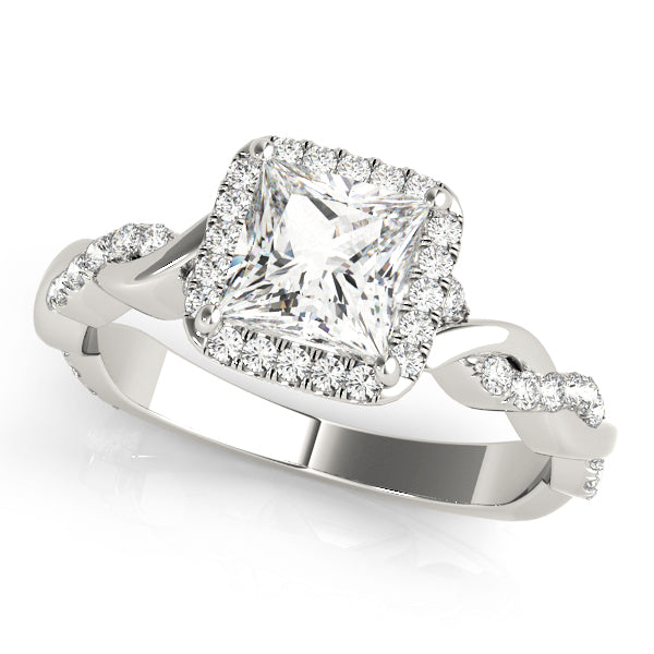 BRAIDED SHANK WITH PRINCESS CUT HALO HEAD - Image 2