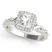 BRAIDED SHANK WITH PRINCESS CUT HALO HEAD - Image 2