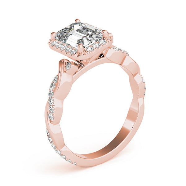BRAIDED SHANK WITH EMERALD CUT HALO HEAD - Image 6