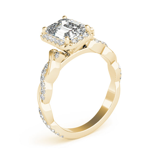 BRAIDED SHANK WITH EMERALD CUT HALO HEAD - Image 7