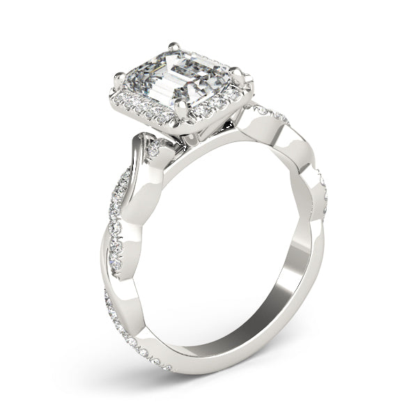 BRAIDED SHANK WITH EMERALD CUT HALO HEAD - Image 10