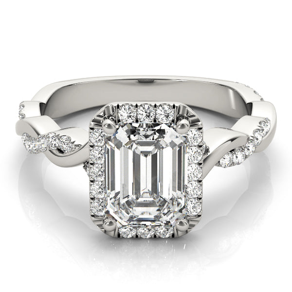 BRAIDED SHANK WITH EMERALD CUT HALO HEAD - Image 8