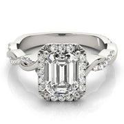 BRAIDED SHANK WITH EMERALD CUT HALO HEAD - Image 8