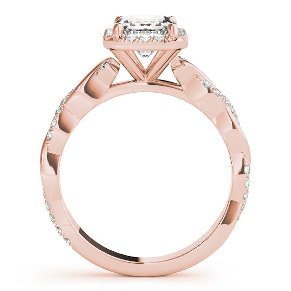 BRAIDED SHANK WITH EMERALD CUT HALO HEAD - Image 3
