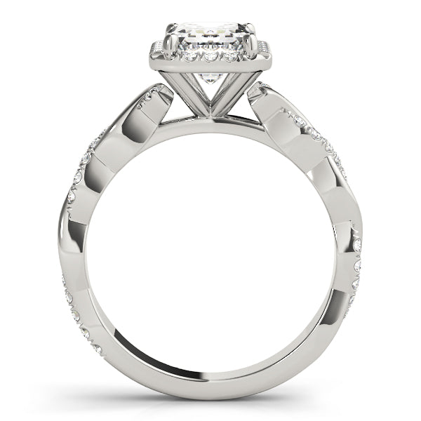 BRAIDED SHANK WITH EMERALD CUT HALO HEAD - Image 5