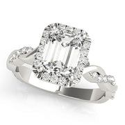 BRAIDED SHANK WITH EMERALD CUT HALO HEAD - Image 2