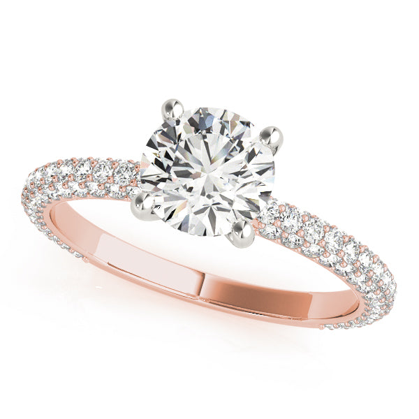 PAVE ENGAGEMENT RING WITH ROUND HEAD - Image 4