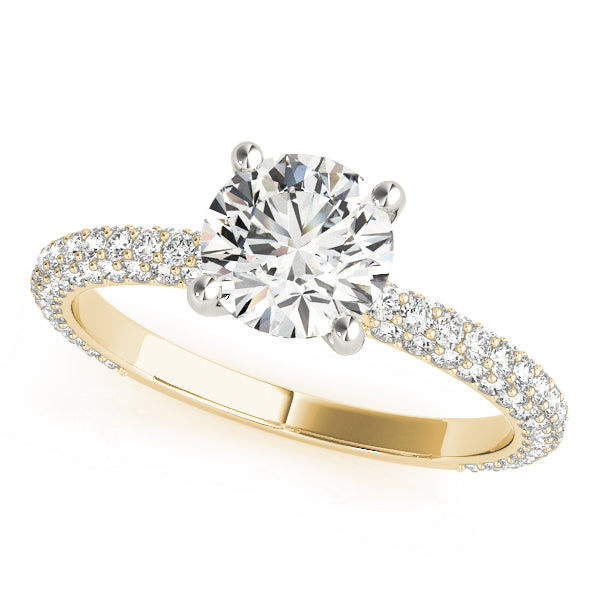 PAVE ENGAGEMENT RING WITH ROUND HEAD - Image 7