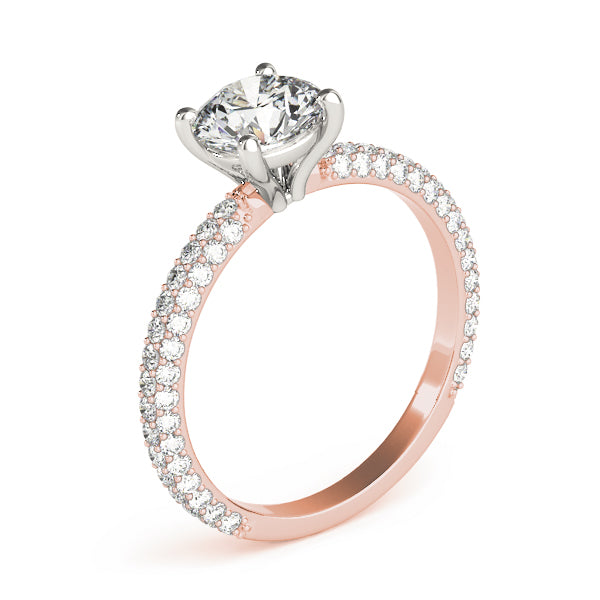 PAVE ENGAGEMENT RING WITH ROUND HEAD - Image 5