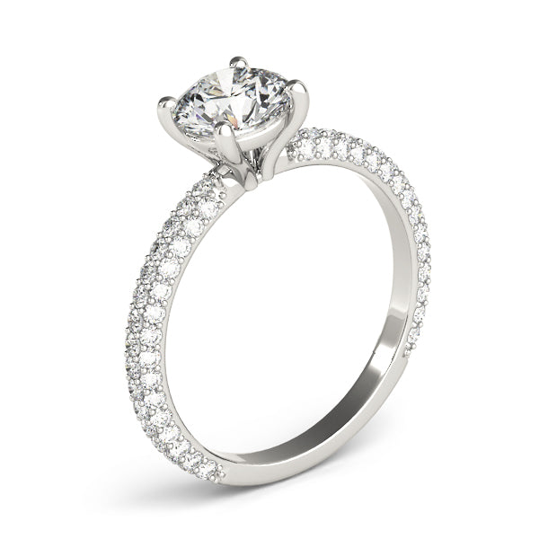 PAVE ENGAGEMENT RING WITH ROUND HEAD - Image 8