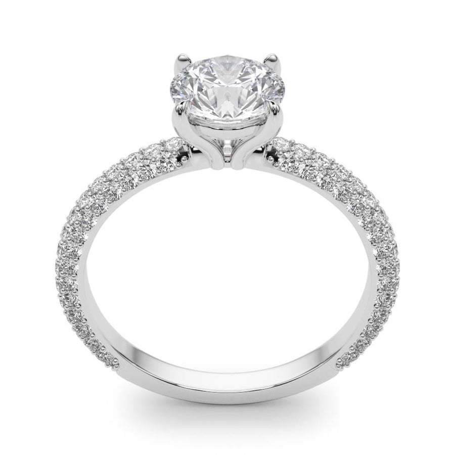 PAVE ENGAGEMENT RING WITH ROUND HEAD - Image 9