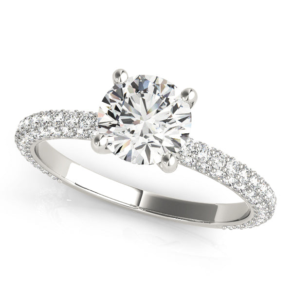 PAVE ENGAGEMENT RING WITH ROUND HEAD - Image 2