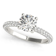 PAVE ENGAGEMENT RING WITH ROUND HEAD - Image 2