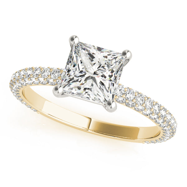 PAVE ENGAGEMENT RING WITH PRINCESS CUT HEAD - Image 3