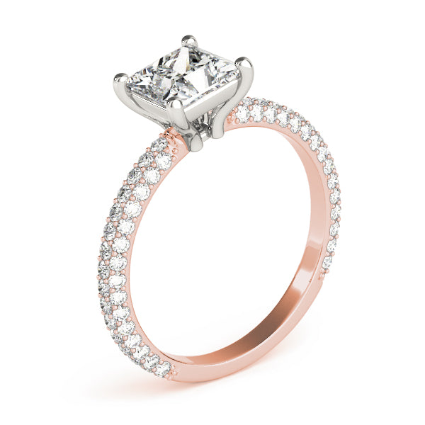 PAVE ENGAGEMENT RING WITH PRINCESS CUT HEAD - Image 7
