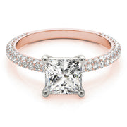 PAVE ENGAGEMENT RING WITH PRINCESS CUT HEAD - Image 6