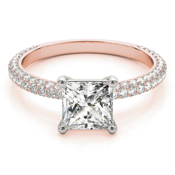 PAVE ENGAGEMENT RING WITH PRINCESS CUT HEAD - Image 6