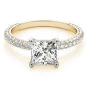 PAVE ENGAGEMENT RING WITH PRINCESS CUT HEAD - Image 4