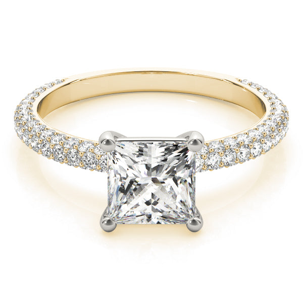 PAVE ENGAGEMENT RING WITH PRINCESS CUT HEAD - Image 4
