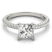 PAVE ENGAGEMENT RING WITH PRINCESS CUT HEAD - Image 5