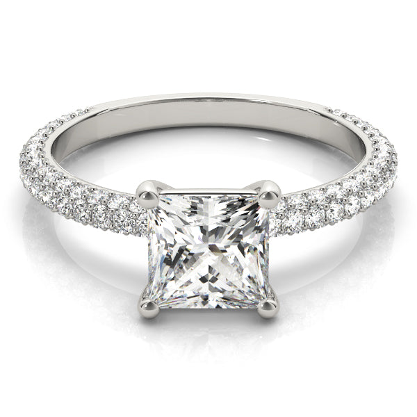 PAVE ENGAGEMENT RING WITH PRINCESS CUT HEAD - Image 5