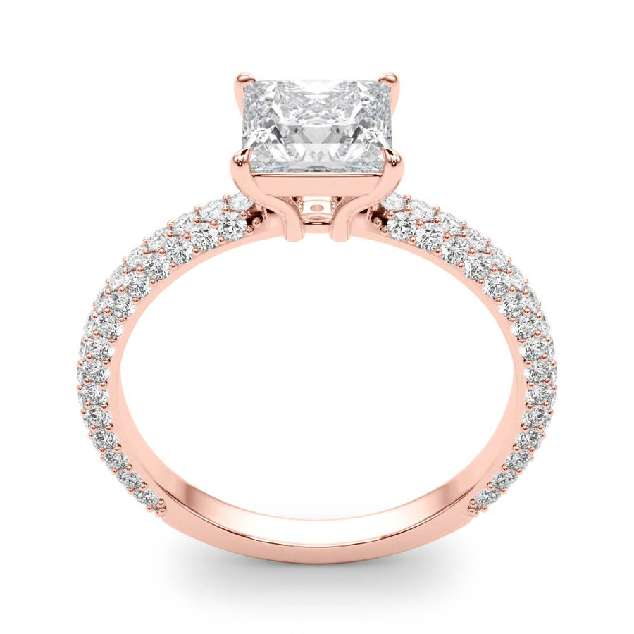 PAVE ENGAGEMENT RING WITH PRINCESS CUT HEAD - Image 10