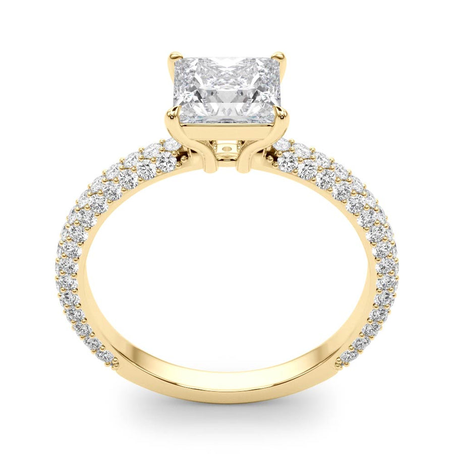 PAVE ENGAGEMENT RING WITH PRINCESS CUT HEAD - Image 9