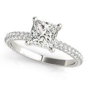 PAVE ENGAGEMENT RING WITH PRINCESS CUT HEAD - Image 2