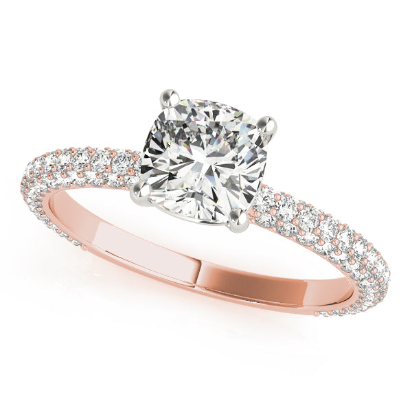 PAVE ENGAGEMENT RING WITH CUSHION HEAD - Image 5