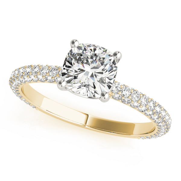 PAVE ENGAGEMENT RING WITH CUSHION HEAD - Image 8