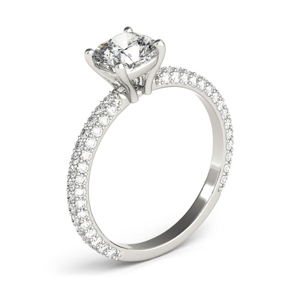 PAVE ENGAGEMENT RING WITH CUSHION HEAD - Image 4