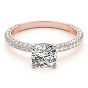 PAVE ENGAGEMENT RING WITH CUSHION HEAD - Image 6