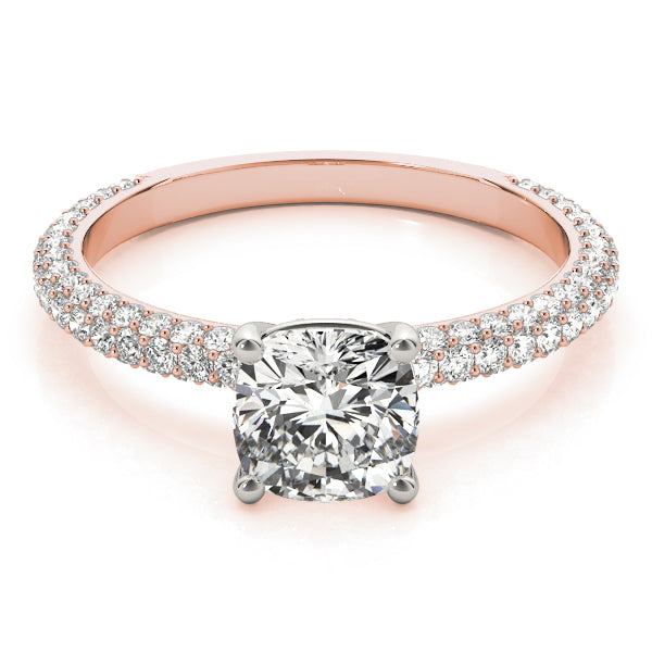 PAVE ENGAGEMENT RING WITH CUSHION HEAD - Image 6