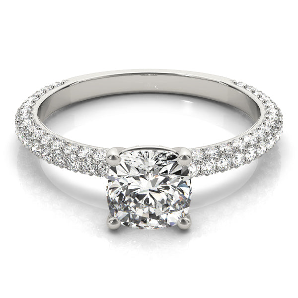 PAVE ENGAGEMENT RING WITH CUSHION HEAD - Image 10
