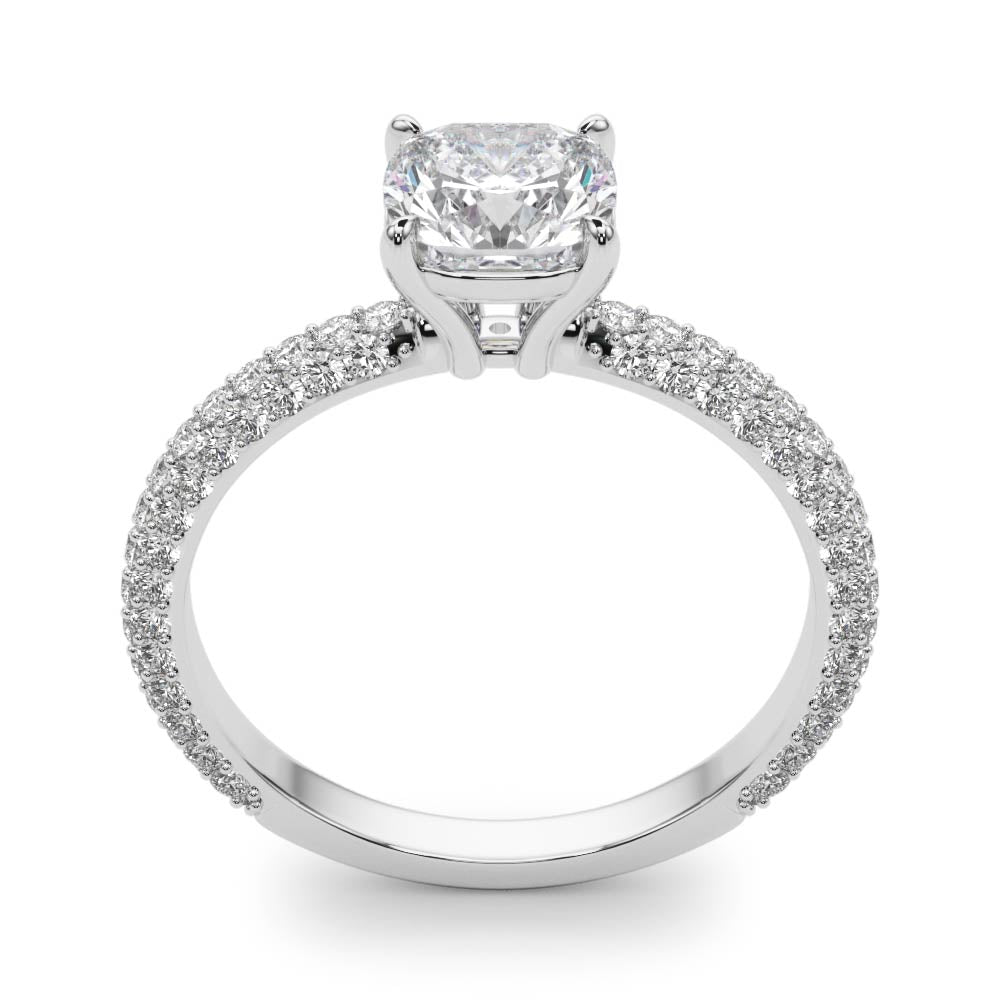PAVE ENGAGEMENT RING WITH CUSHION HEAD - Image 3