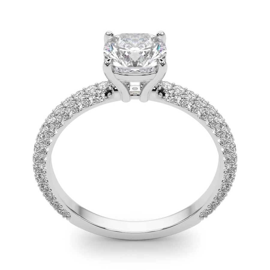 PAVE ENGAGEMENT RING WITH CUSHION HEAD - Image 3