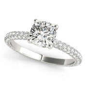 PAVE ENGAGEMENT RING WITH CUSHION HEAD - Image 2
