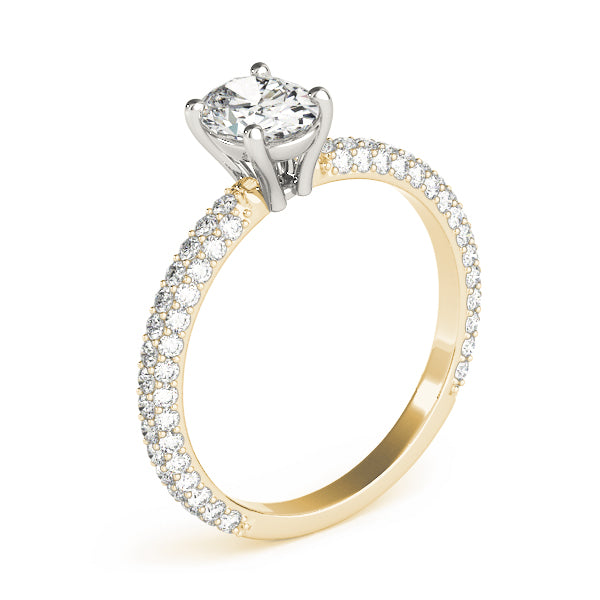 PAVE ENGAGEMENT RING WITH OVAL CENTER - Image 3