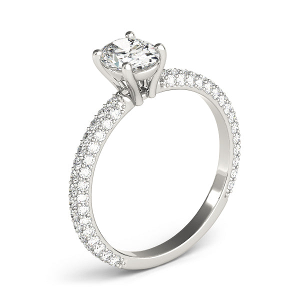PAVE ENGAGEMENT RING WITH OVAL CENTER - Image 8